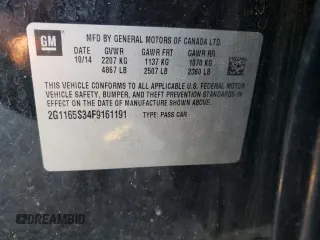 2015 Chevrolet Impala LTZ с VIN 2G1165S34F9161191, выставлен на аукционе Copart как лот 59107314 с пробегом 136 555 миль миль и Списание • Salvage title. История ставок и продаж доступна на DreamBid. Изображение 13.
