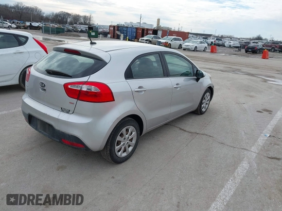 2013 Kia Rio LX with VIN KNADM5A30D6226681, listed as a IAAI auction lot 41657362 with 127,569 mi miles. Bid and sale history available at carsss.com. Image 4.