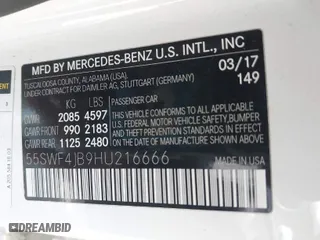 2017 Mercedes-Benz C-Class C 300 with VIN 55SWF4JB9HU216666, listed as a IAAI auction lot 41807212 with 141,012 mi miles. Bid and sale history available at carsss.com. Image 9.