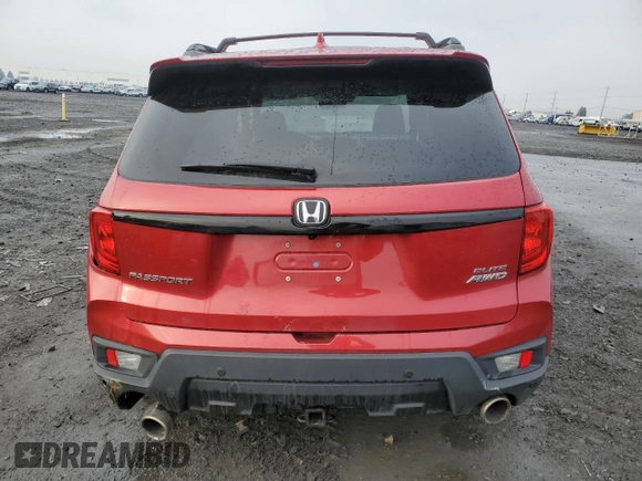 2023 Honda Passport Elite with VIN 5FNYF8H09PB016410, listed as a Copart auction lot 85071544 with 54,327 mi miles and Salvage Title. Bid and sale history available at carsss.com. Image 6.