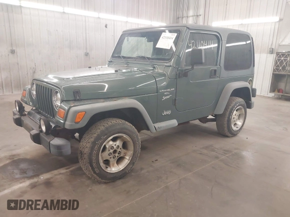 1999 Jeep Wrangler Sport with VIN 1J4FY19S0XP496555, listed as a IAAI auction lot 42110414 with 125,500 mi miles. Bid and sale history available at carsss.com. Image 2.