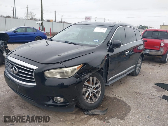 2014 Infiniti QX60 with VIN 5N1AL0MM4EC549212, listed as a IAAI auction lot 41618713 with 100,039 mi miles. Bid and sale history available at carsss.com. Image 2.