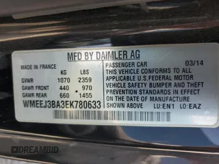 2014 Smart fortwo Pure with VIN WMEEJ3BA3EK780633, listed as a Copart auction lot 54009185 with 104,688 mi miles and Clean Title. Bid and sale history available at DreamBid. Image 12.