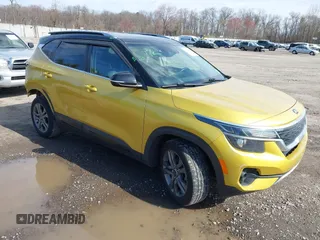 2021 Kia Seltos S with VIN KNDEU2AA7M7123952, listed as a IAAI auction lot 41864994 with 82,413 mi miles and . Bid and sale history available at DreamBid. Image 1.