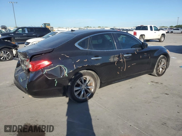 2013 Infiniti M37 with VIN JN1BY1AP7DM510222, listed as a Copart auction lot 69380494 with 113,487 mi miles and Salvage Title. Bid and sale history available at carsss.com. Image 3.