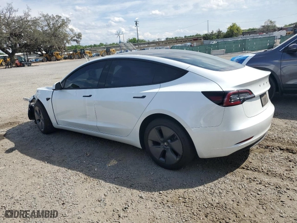 2023 Tesla Model 3 with VIN 5YJ3E1EA6PF396808, listed as a Copart auction lot 50606185 with 27,838 mi miles and Salvage Title. Bid and sale history available at carsss.com. Image 2.