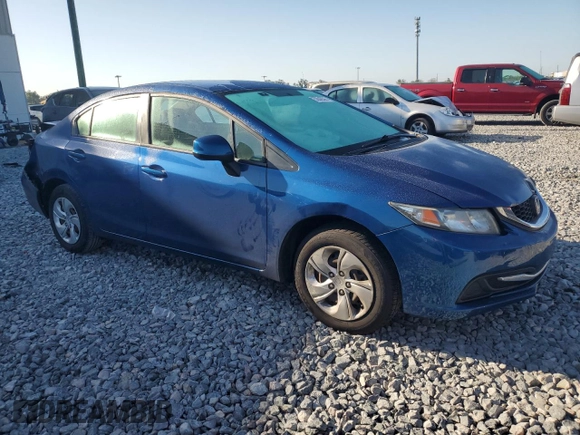 2013 Honda Civic LX with VIN 19XFB2F59DE040948, listed as a Copart auction lot 52845595 with 75,685 mi miles and Non Repairable. Bid and sale history available at DreamBid. Image 4.