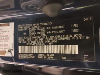 2019 Toyota 4Runner SR5 with VIN JTEBU5JR2K5698426, listed as a IAAI auction lot 41878911 with 177,360 mi miles. Bid and sale history available at carsss.com. Image 9.