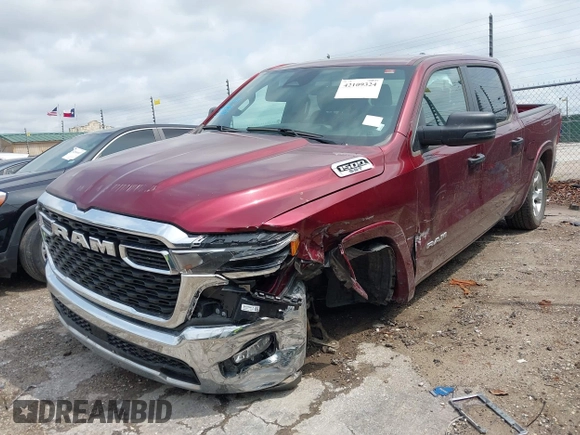 2025 Ram 1500 Big Horn with VIN 1C6SRFFP0SN583236, listed as a IAAI auction lot 42109324 with 18,621 mi miles. Bid and sale history available at carsss.com. Image 6.