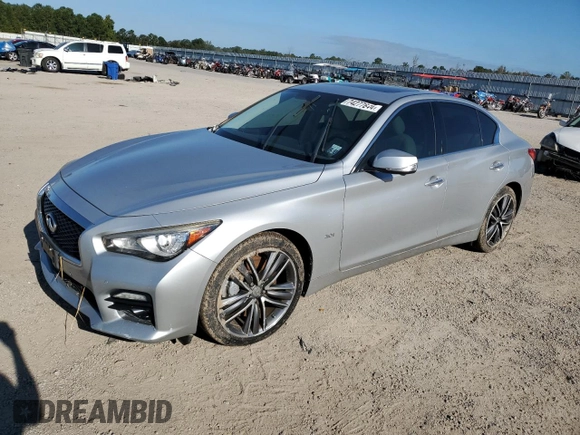 2017 Infiniti Q50 3.0t Signature Edition with VIN JN1EV7AR6HM832060, listed as a Copart auction lot 74277644 with 75,543 mi miles and Salvage Title. Bid and sale history available at carsss.com. Image 1.