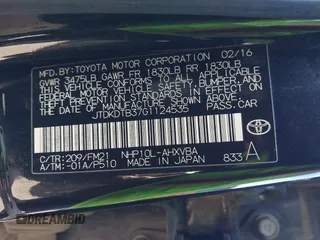 2016 Toyota Prius One with VIN JTDKDTB37G1124535, listed as a IAAI auction lot 42183635 with 302,312 mi miles and . Bid and sale history available at DreamBid. Image 9.