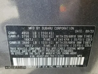2024 Subaru Outback Limited with VIN 4S4BTANC7R3174390, listed as a Copart auction lot 56591165 with 15,918 mi miles and Salvage title. Bid and sale history available at DreamBid. Image 12.