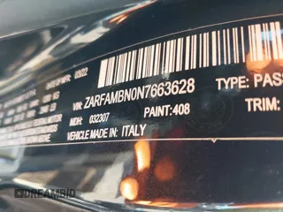 2022 Alfa Romeo Giulia Veloce with VIN ZARFAMBN0N7663628, listed as a IAAI auction lot 40946274 with 18,238 mi miles. Bid and sale history available at carsss.com. Image 9.