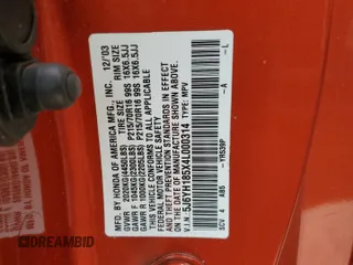 2004 Honda Element EX with VIN 5J6YH185X4L000314, listed as a Copart auction lot 56693495 with Not provided miles and Salvage title. Bid and sale history available at DreamBid. Image 12.