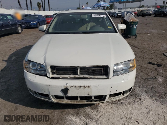 2004 Audi A4 1.8T z VIN WAUJC68E44A251969, wystawiony jako Copart lot #83462074 z przebiegiem 75 854 mil mil oraz Szkoda całkowita • Salvage title. Historia ofert i sprzedaży dostępna na DreamBid. Obrazek 5.