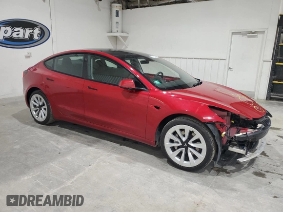 2023 Tesla Model 3 with VIN 5YJ3E1EA8PF448830, listed as a Copart auction lot 54058455 with 47,395 mi miles and Clean Title. Bid and sale history available at DreamBid. Image 4.