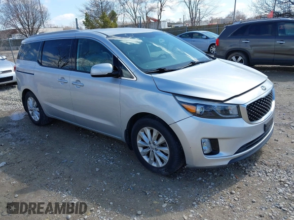 2015 Kia Sedona EX with VIN KNDMC5C11F6034996, listed as a IAAI auction lot 41861066 with 95,506 mi miles. Bid and sale history available at carsss.com. Image 1.