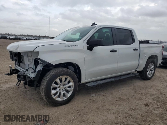 2024 Chevrolet Silverado 1500 Custom with VIN 3GCPDBEK0RG205397, listed as a Copart auction lot 47417315 with 750 mi miles and Salvage Title. Bid and sale history available at DreamBid. Image 1.