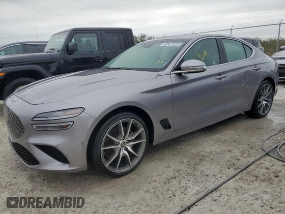 2023 Genesis G70 2.0T with VIN KMTG34TA5PU131494, listed as a Copart auction lot 76295844 with Not Provided miles and Non Repairable. Bid and sale history available at DreamBid. Image 1.