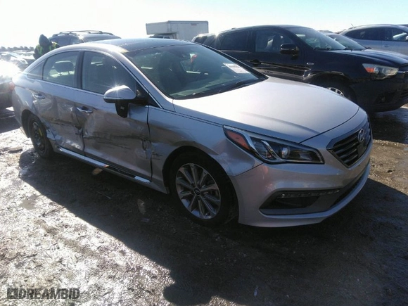2016 Hyundai Sonata 2.4L Sport with VIN 5NPE34AF3GH415236, listed as a IAAI auction lot 41635896 with 82,333 mi miles. Bid and sale history available at carsss.com. Image 1.