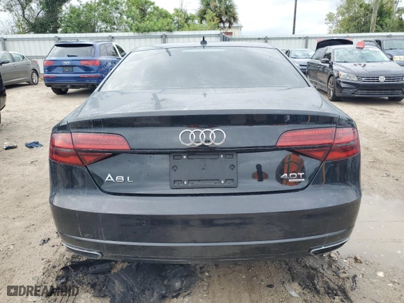 2017 Audi A8 L Sport with VIN WAU43AFD8HN003703, listed as a Copart auction lot 70986754 with 0 mi miles and Salvage Title. Bid and sale history available at carsss.com. Image 6.