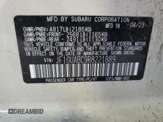 2024 Subaru Impreza with VIN JF1GUABC9R8221889, listed as a Copart auction lot 73142614 with 34,657 mi miles and Non Repairable. Bid and sale history available at carsss.com. Image 14.