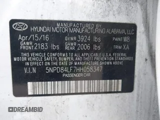 2017 Hyundai Elantra Limited with VIN 5NPD84LF7HH058347, listed as a IAAI auction lot 41724890 with 158,055 mi miles and . Bid and sale history available at DreamBid. Image 9.