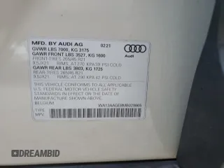 2021 Audi e-tron Sportback Prestige z VIN WA13AAGE8MB029865, wystawiony jako Copart lot #75906044 z przebiegiem Nie podano mil oraz Nie do naprawy. Historia ofert i sprzedaży dostępna na DreamBid. Obrazek 12.