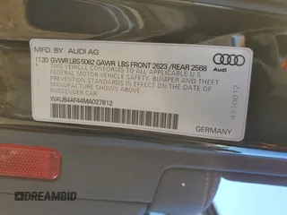 2021 Audi S4 Premium Plus with VIN WAUB4AF44MA027812, listed as a Copart auction lot 42295045 with 0 mi miles and Salvage Title. Bid and sale history available at carsss.com. Image 12.