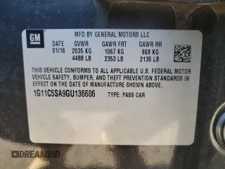 2016 Chevrolet Malibu Limited LT with VIN 1G11C5SA9GU136606, listed as a Copart auction lot 76451674 with 201,441 mi miles and Salvage Title. Bid and sale history available at carsss.com. Image 13.
