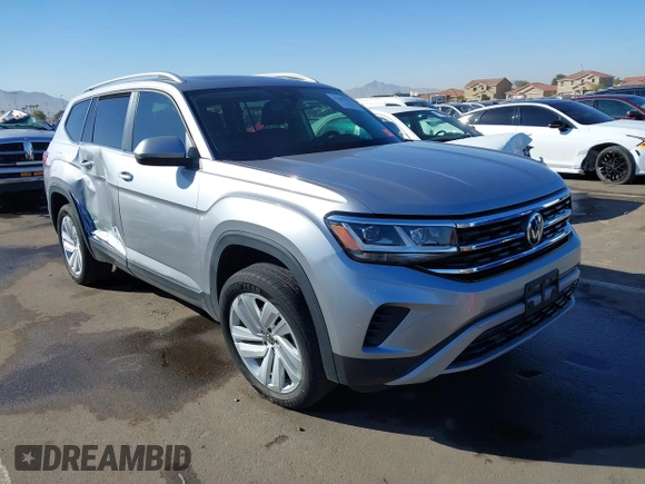 2021 Volkswagen Atlas SEL with VIN 1V2BR2CA9MC595044, listed as a IAAI auction lot 41507412 with 49,170 mi miles and . Bid and sale history available at DreamBid. Image 1.