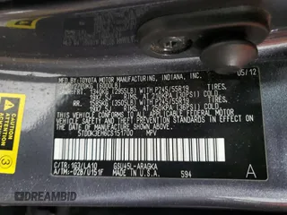 2012 Toyota Highlander Limited with VIN 5TDDK3EH6CS151700, listed as a Copart auction lot 62163965 with 248,662 mi miles and Salvage title. Bid and sale history available at DreamBid. Image 14.