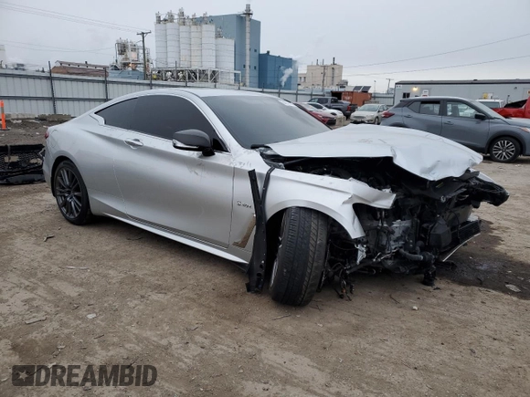 2017 Infiniti Q60 Red Sport 400 with VIN JN1FV7ELXHM701983, listed as a Copart auction lot 84379614 with 44,784 mi miles and Salvage title. Bid and sale history available at DreamBid. Image 4.