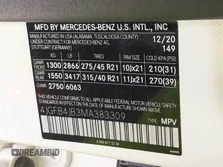 2021 Mercedes-Benz GLE 350 with VIN 4JGFB4JB3MA383309, listed as a IAAI auction lot 42625145 with 52,816 mi miles and . Bid and sale history available at DreamBid. Image 9.