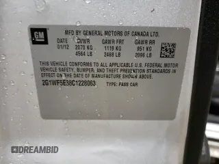 2012 Chevrolet Impala LS Fleet with VIN 2G1WF5E38C1228063, listed as a Copart auction lot 47064605 with 129,511 mi miles and Salvage Title. Bid and sale history available at DreamBid. Image 12.
