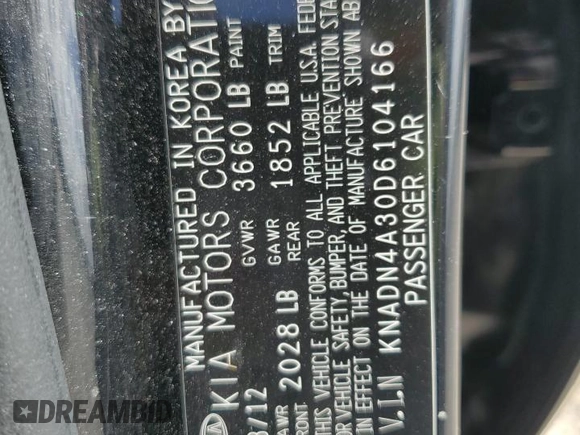 2013 Kia Rio EX with VIN KNADN4A30D6104166, listed as a Copart auction lot 56752345 with 129,708 mi miles and Salvage title. Bid and sale history available at DreamBid. Image 12.
