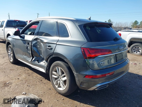 2022 Audi Q5 S line Premium with VIN WA1GAAFY5N2094705, listed as a IAAI auction lot 41175322 with 53,969 mi miles and . Bid and sale history available at DreamBid. Image 3.