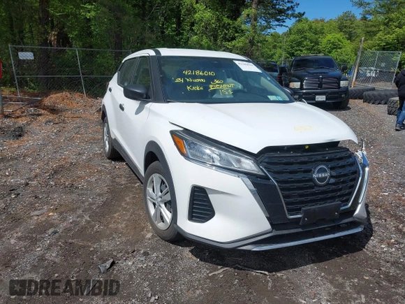 2024 Nissan Kicks S with VIN 3N1CP5BV7RL541662, listed as a IAAI auction lot 42186010 with 14,450 mi miles and . Bid and sale history available at DreamBid. Image 1.