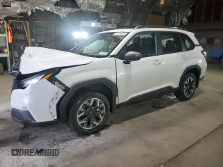 2025 Subaru Forester Premium z VIN JF2SLDDC3SH523661, wystawiony jako Copart lot #57721475 z przebiegiem 1 075 mil mil oraz Szkoda całkowita • Salvage title. Historia ofert i sprzedaży dostępna na DreamBid. Obrazek 1.