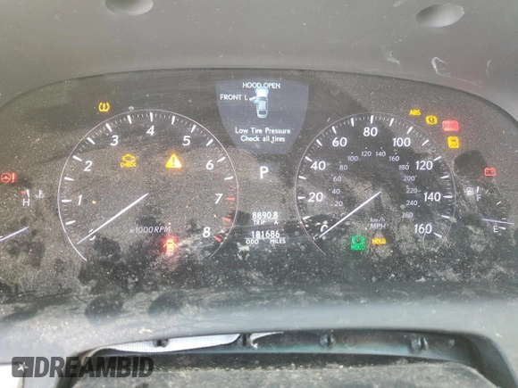 2011 Lexus LS 460 with VIN JTHCL5EF6B5009224, listed as a Copart auction lot 45696945 with 181,686 mi miles and Salvage title. Bid and sale history available at DreamBid. Image 9.