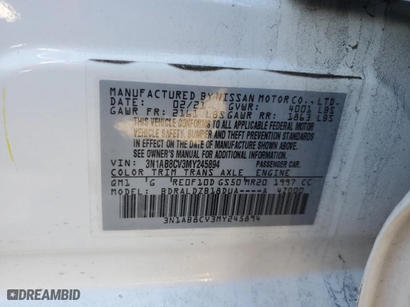 2021 Nissan Sentra SV with VIN 3N1AB8CV3MY245894, listed as a Copart auction lot 47004135 with 71,403 mi miles and Salvage Title. Bid and sale history available at carsss.com. Image 12.