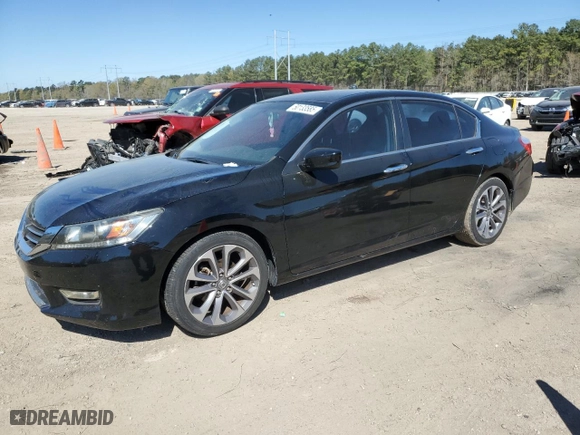 2015 Honda Accord Sedan Sport with VIN 1HGCR2F52FA080603, listed as a Copart auction lot 50133585 with 163,820 mi miles and Salvage Title. Bid and sale history available at carsss.com. Image 1.