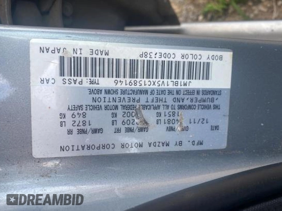 2012 Mazda 3 s Touring with VIN JM1BL1V5XC1589146, listed as a Copart auction lot 81282274 with Not Provided miles and Clean Title. Bid and sale history available at carsss.com. Image 10.