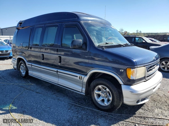 2001 Ford Econoline Cargo Van with VIN 1FDRE14L81HA69763, listed as a Copart auction lot 75723974 with 116,436 mi miles and Salvage Title. Bid and sale history available at carsss.com. Image 4.