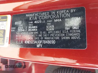 2023 Kia Soul LX с VIN KNDJ23AU0P7848690, выставлен на аукционе IAAI как лот 41896719 с пробегом Не указан миль и . История ставок и продаж доступна на DreamBid. Изображение 9.