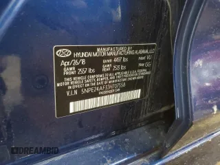 2018 Hyundai Sonata SE with VIN 5NPE24AF3JH707558, listed as a Copart auction lot 54739115 with 55,417 mi miles and Salvage Title. Bid and sale history available at carsss.com. Image 12.