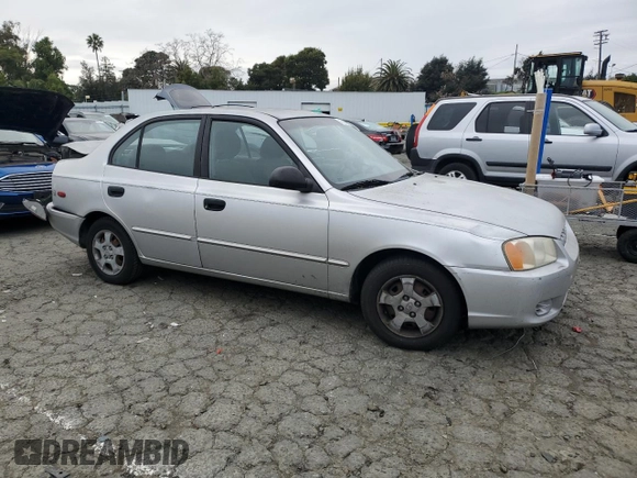 2002 Hyundai Accent GL with VIN KMHCG45C92U342413, listed as a Copart auction lot 45236555 with 120,207 mi miles and Salvage Title. Bid and sale history available at carsss.com. Image 4.