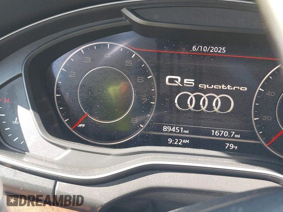 2019 Audi Q5 Premium Plus with VIN WA1BNAFY7K2079343, listed as a IAAI auction lot 42434039 with 89,451 mi miles and . Bid and sale history available at DreamBid. Image 7.