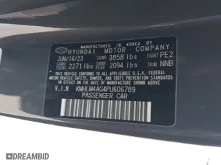 2023 Hyundai Elantra SEL with VIN KMHLM4AG4PU606789, listed as a IAAI auction lot 41046284 with 11,663 mi miles. Bid and sale history available at carsss.com. Image 9.
