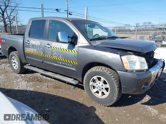 2005 Nissan Titan SE with VIN 1N6BA07B15N569959, listed as a IAAI auction lot 41389671 with 188,335 mi miles and . Bid and sale history available at DreamBid. Image 1.